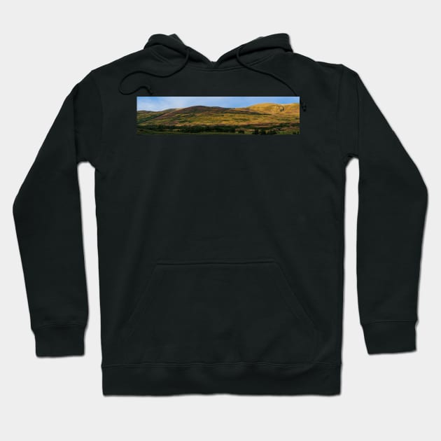 Panorama of Glen Clova in the Angus Glens in of Scotland Hoodie by Dolfilms